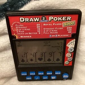Radica Draw Poker Royal Flush Vintage Handheld Poker Electronic Game 2 player
